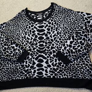 Love & Legend Black & White Leopard Sweater – 3X